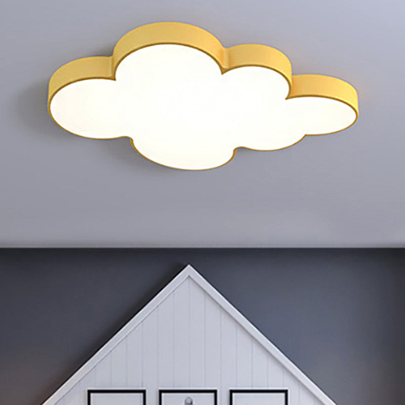 Acrylic Cloud Ceiling Flush Mount Modern Flush Mount Ceiling Light for Classroom Kid Bedroom Yellow Clearhalo 'Ceiling Lights' 'Close To Ceiling Lights' 'Close to ceiling' 'Flush mount' Lighting' 251372