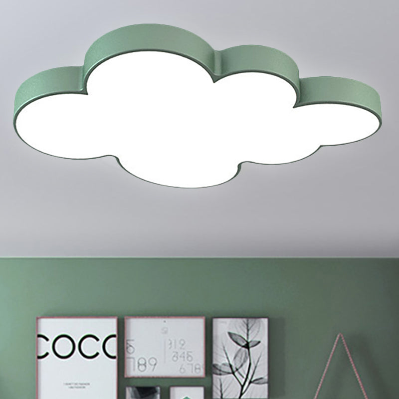 Acrylic Cloud Ceiling Flush Mount Modern Flush Mount Ceiling Light for Classroom Kid Bedroom Green Clearhalo 'Ceiling Lights' 'Close To Ceiling Lights' 'Close to ceiling' 'Flush mount' Lighting' 251376