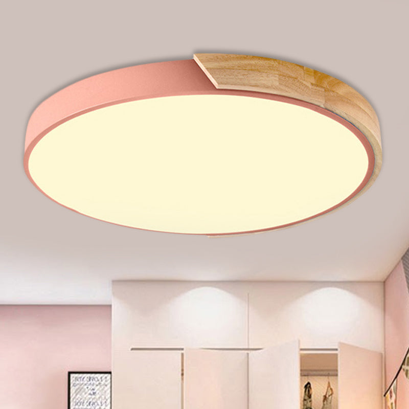 Macaron Loft Circle Flush Ceiling Light Acrylic LED Ceiling Lamp for Kindergarten Clearhalo 'Ceiling Lights' 'Close To Ceiling Lights' 'Close to ceiling' 'Flush mount' Lighting' 251403