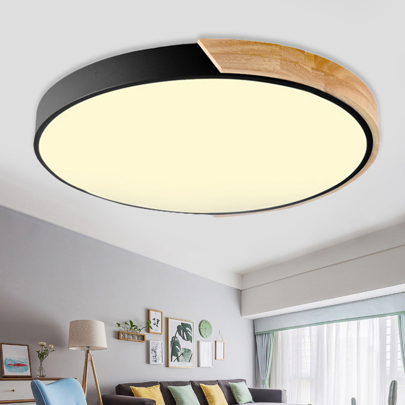 Macaron Loft Circle Flush Ceiling Light Acrylic LED Ceiling Lamp for Kindergarten Black Warm Clearhalo 'Ceiling Lights' 'Close To Ceiling Lights' 'Close to ceiling' 'Flush mount' Lighting' 251406