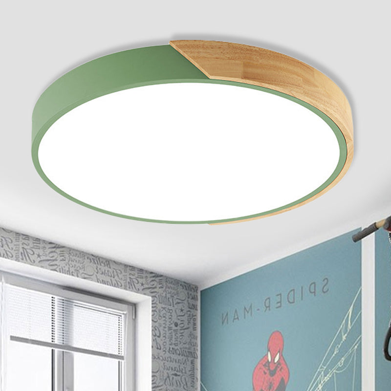 Macaron Loft Circle Flush Ceiling Light Acrylic LED Ceiling Lamp for Kindergarten Clearhalo 'Ceiling Lights' 'Close To Ceiling Lights' 'Close to ceiling' 'Flush mount' Lighting' 251409
