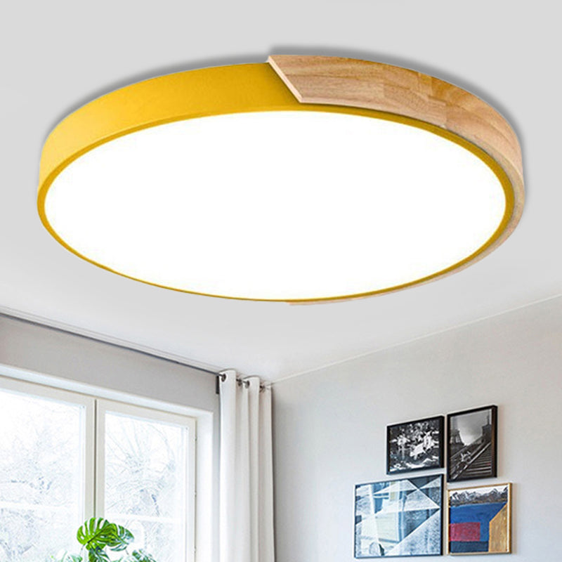 Macaron Loft Circle Flush Ceiling Light Acrylic LED Ceiling Lamp for Kindergarten Clearhalo 'Ceiling Lights' 'Close To Ceiling Lights' 'Close to ceiling' 'Flush mount' Lighting' 251413