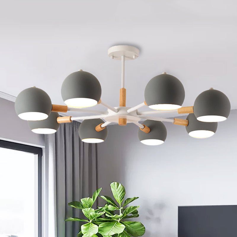 Modern Style Spherical Hanging Lamp 8 Lights Metal Hanging Chandelier for Living Room Clearhalo 'Ceiling Lights' 'Chandeliers' Lighting' options 252024