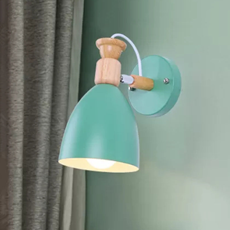 Nordic Stylish Dome Wall Light Rotatable Metal One Bulb Undertint Sconce Light for Kindergarten Clearhalo 'Wall Lamps & Sconces' 'Wall Lights' Lighting' 252500