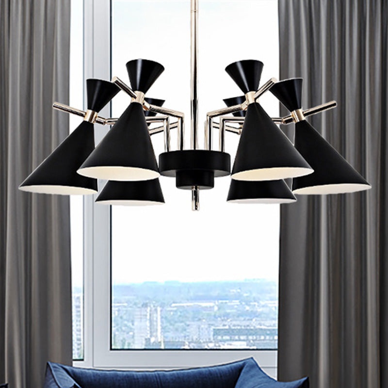 Metal Horn Shape Chandelier Six Lights Nordic Style Pendant Lamp for Girls Bedroom Clearhalo 'Ceiling Lights' 'Chandeliers' Lighting' options 252581