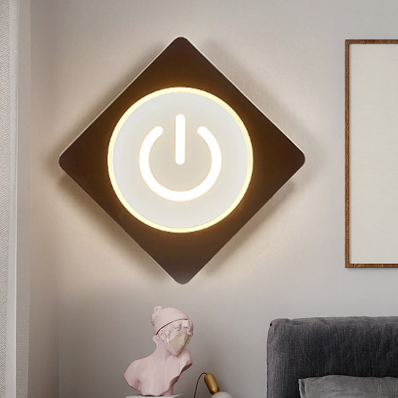 Acrylic Square LED Wall Light Study Room Modern Creative Sconce Light in White White A Clearhalo 'Wall Lamps & Sconces' 'Wall Lights' Lighting' 252940