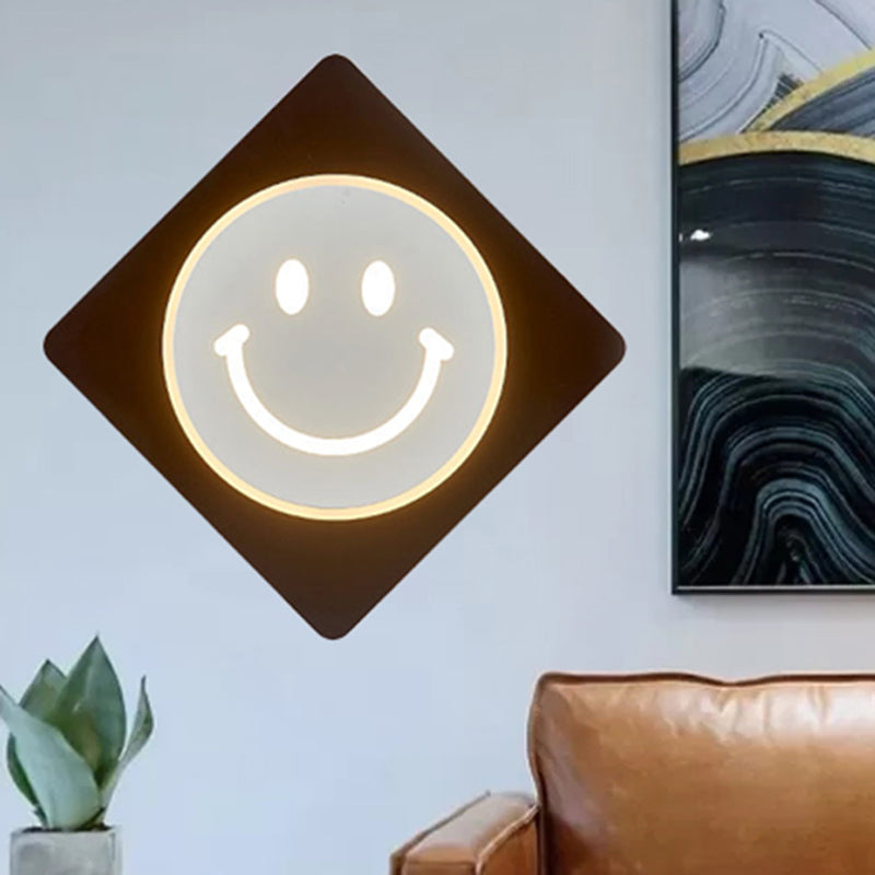 Acrylic Square LED Wall Light Study Room Modern Creative Sconce Light in White White D Clearhalo 'Wall Lamps & Sconces' 'Wall Lights' Lighting' 252944