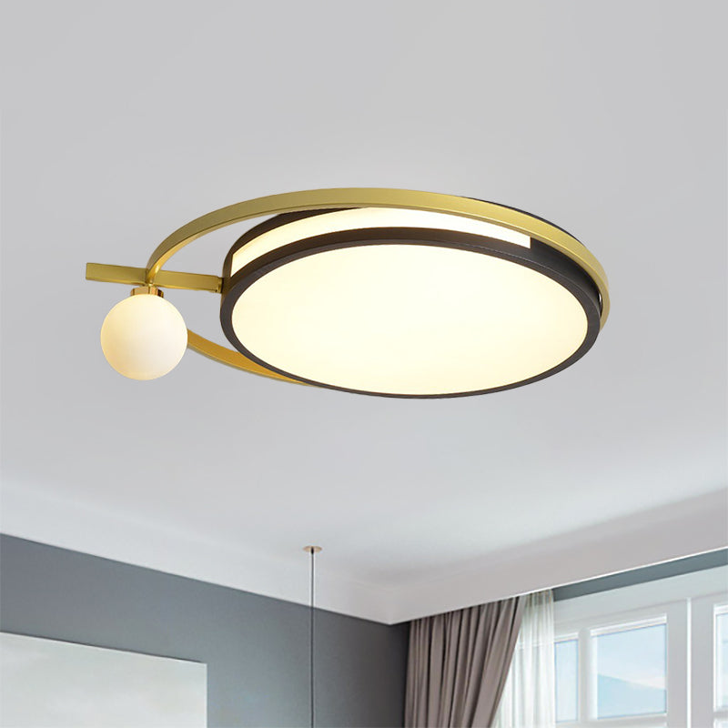LED Round Flush Lighting with Globe Shade Nordic Acrylic Led Flushmount Light in Black/Grey Clearhalo 'Ceiling Lights' 'Close To Ceiling Lights' 'Close to ceiling' 'Flush mount' Lighting' 253427