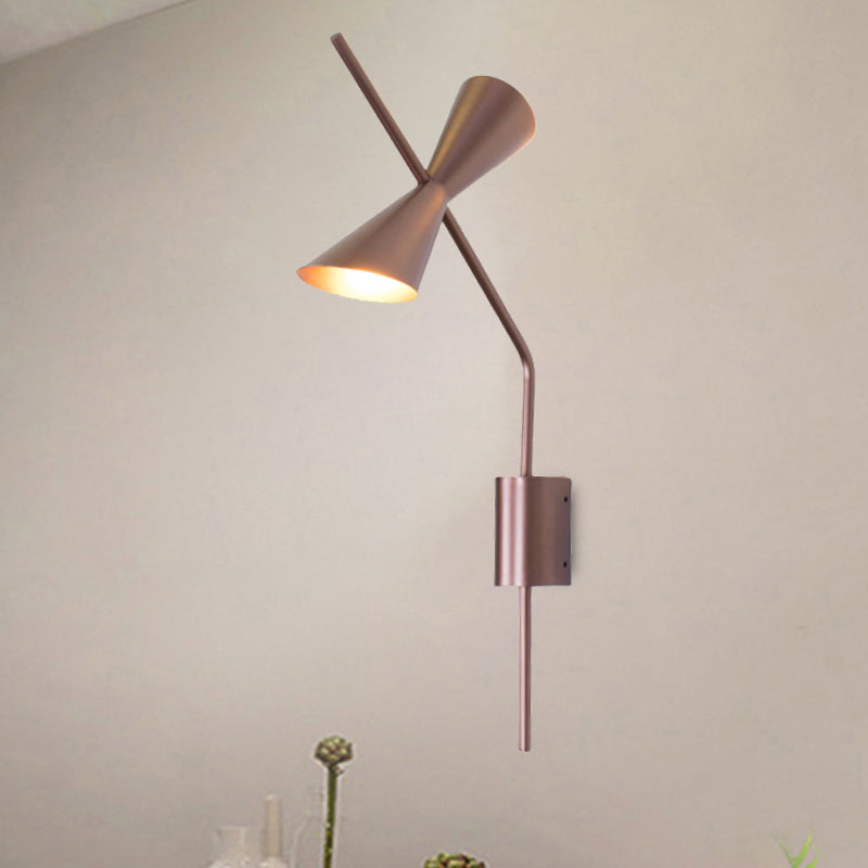 Contemporary Horn Shape Wall Light Rose Gold Small Wall Lamp in Rose Gold for Boutique Stairway Clearhalo 'Cast Iron' 'Glass' 'Industrial' 'Modern wall lights' 'Modern' 'Tiffany' 'Traditional wall lights' 'Wall Lamps & Sconces' 'Wall Lights' Lighting' 253651