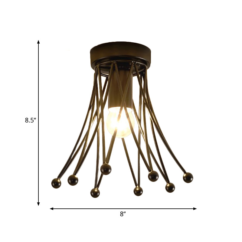 Metallic Crown Flush Mount Lighting Modern 1 Light Kids Flush Ceiling Light in Black/Gold/White Clearhalo 'Ceiling Lights' 'Close To Ceiling Lights' 'Close to ceiling' 'Flush mount' Lighting' 253768