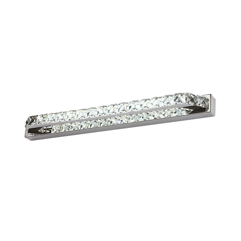 Linear Bathroom Vanity Wall Light Clear/Champagne Crystal 16"/22" W LED Contemporary Wall Lamp in Warm/White Light Clearhalo 'Modern wall lights' 'Modern' 'Vanity Lights' 'Wall Lights' Lighting' 253810