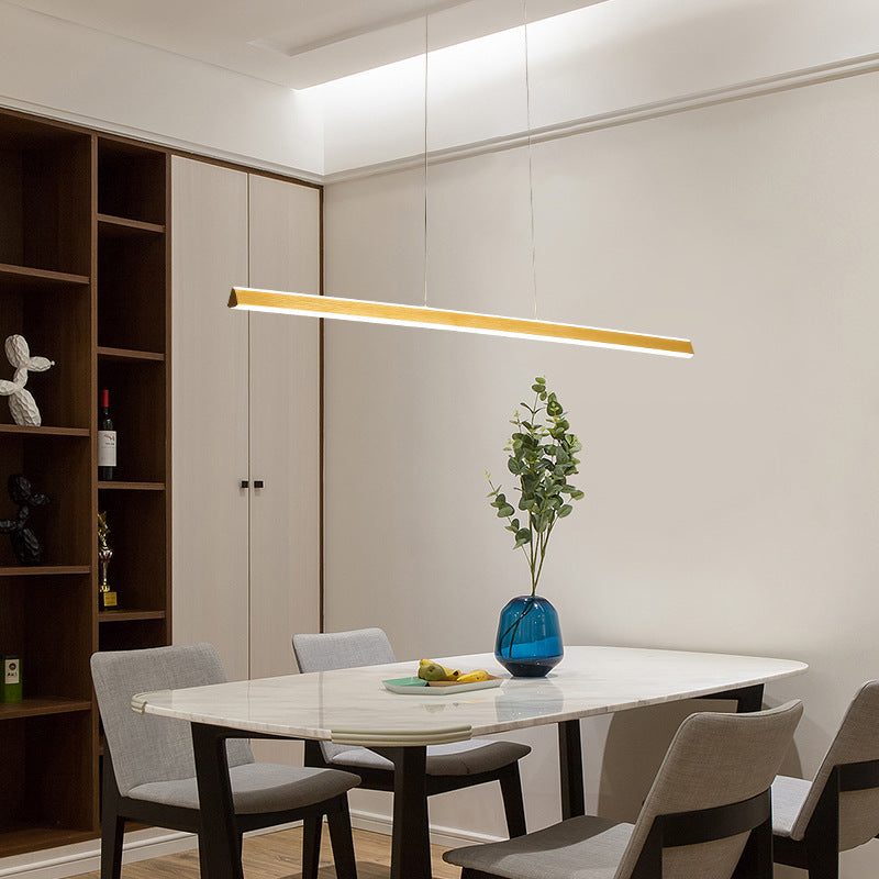 Triangular Prism Bar Pendant Lamp Simple Aluminum Dining Room LED Hanging Island Light Clearhalo 'Ceiling Lights' 'Island Lights' Lighting' 2546550