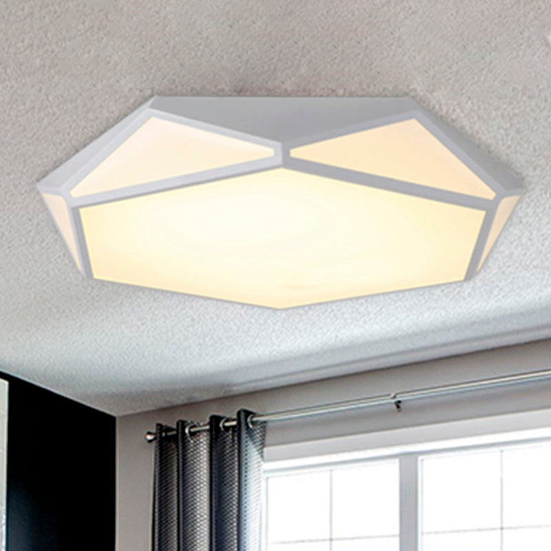 Modern White LED Ceiling Light Hexagonal Shape Acrylic Flush Mount Light for Restaurant Clearhalo 'Ceiling Lights' 'Close To Ceiling Lights' 'Close to ceiling' 'Flush mount' Lighting' 254680