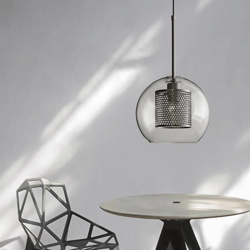 Clear Glass Pendant Light Modern 1 Light Hanging Light Fixtures For Dining Room Table Clearhalo 'Ceiling Lights' 'Glass shade' 'Glass' 'Modern Pendants' 'Modern' 'Pendant Lights' 'Pendants' Lighting' 2548896