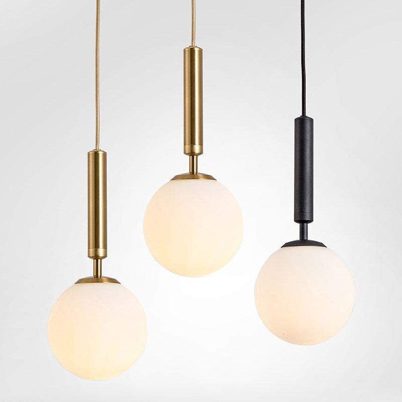 Globe Hanging Ceiling Light Modern White Glass Pendant Lamp for Bedroom Clearhalo 'Ceiling Lights' 'Glass shade' 'Glass' 'Modern Pendants' 'Modern' 'Pendant Lights' 'Pendants' Lighting' 2548907