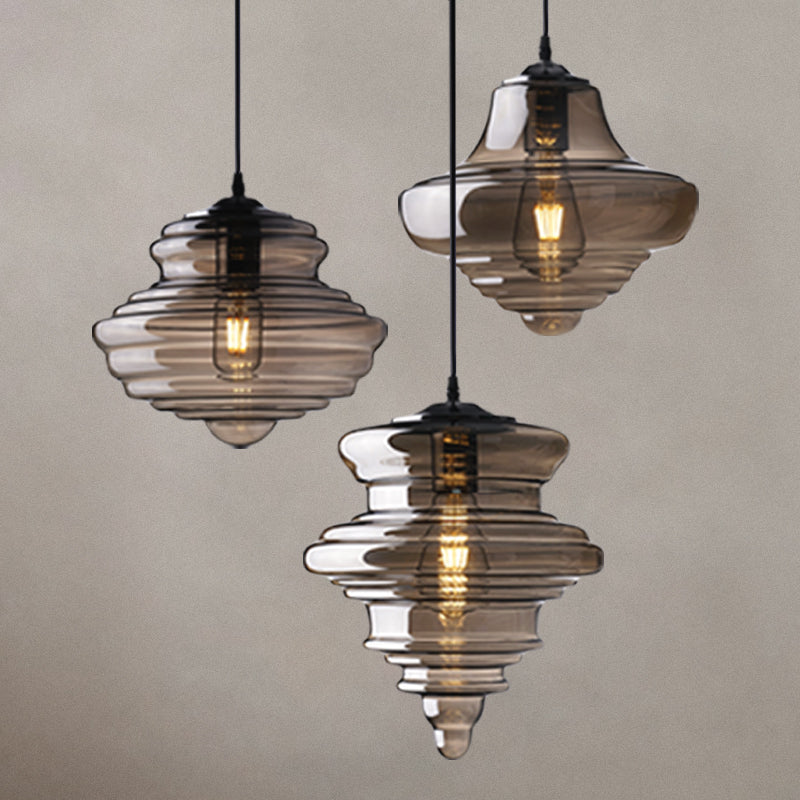Pendant Modern Glass Spool Pendant Lighting for Dining Room Table Clearhalo 'Ceiling Lights' 'Glass shade' 'Glass' 'Modern Pendants' 'Modern' 'Pendant Lights' 'Pendants' Lighting' 2548948