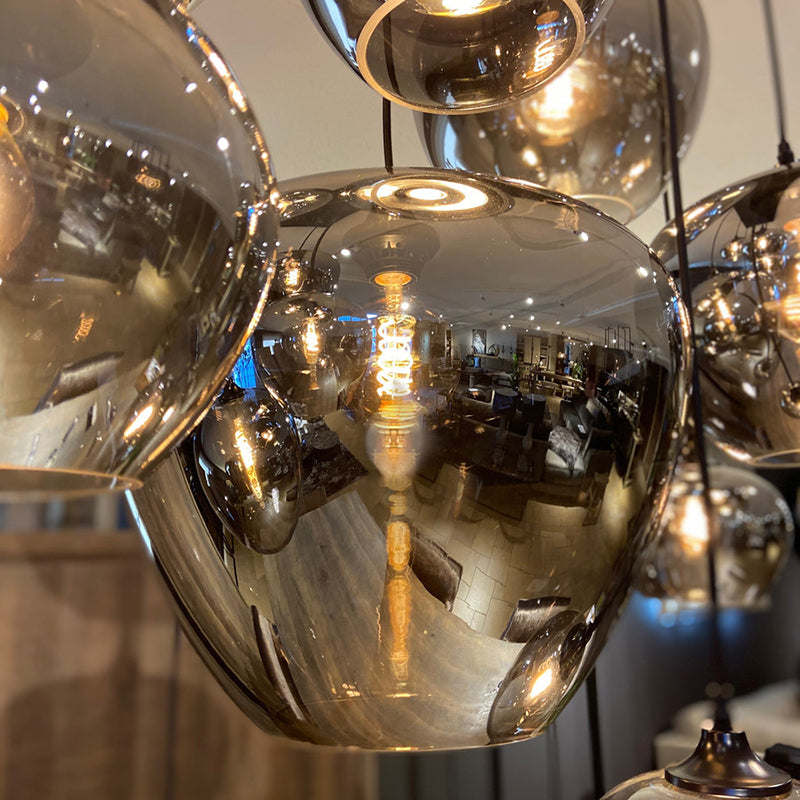 Gray Pendant Light Contemporary Smoked Glass Hanging Lights for Dining Room Table Clearhalo 'Ceiling Lights' 'Glass shade' 'Glass' 'Modern Pendants' 'Modern' 'Pendant Lights' 'Pendants' Lighting' 2548973