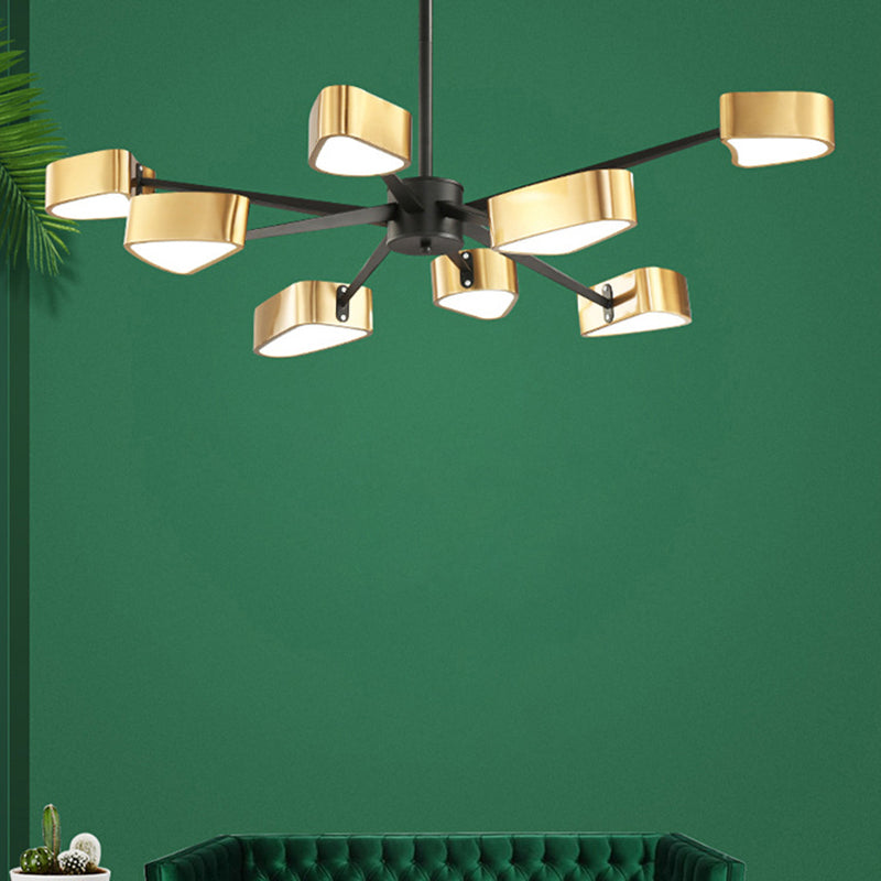 Gold Chandelier Lighting Fixtures Post-Modern Metal Triangular Hanging Ceiling Light Clearhalo 'Ceiling Lights' 'Chandeliers' 'Modern Chandeliers' 'Modern' Lighting' 2549065