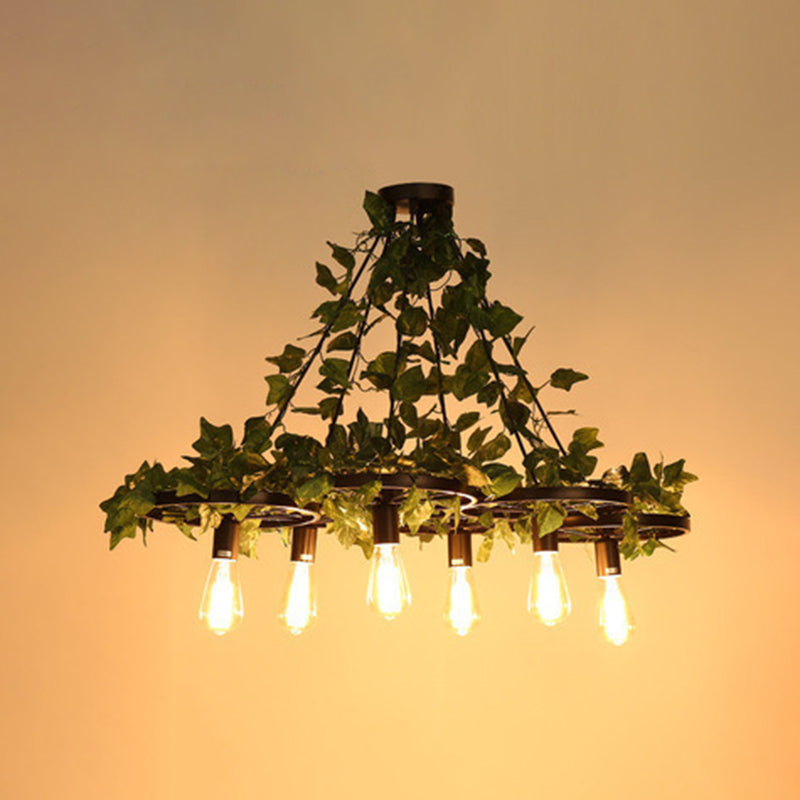 Island Pendant Light Industrial Metal Hanging Lamp in Black 6 Black Clearhalo 'Ceiling Lights' 'Island Lights' Lighting' 2549105