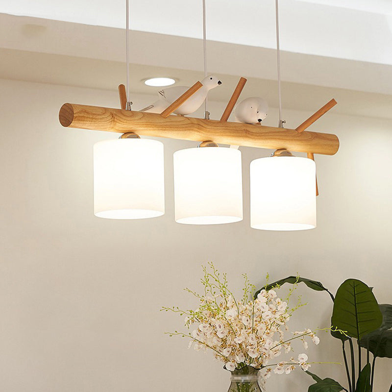 Island Pendant Light Modern Milk Frosted Glass Lampshade Island Pendant for Dining Room Beige Clearhalo 'Ceiling Lights' 'Island Lights' Lighting' 2549179