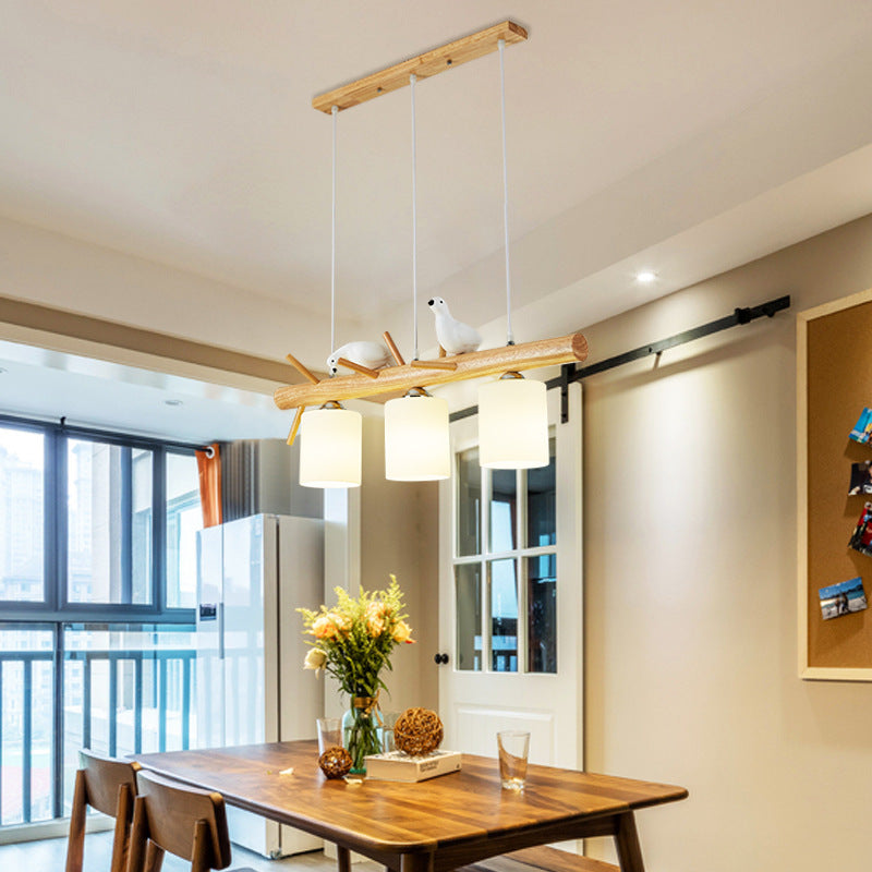 Island Pendant Light Modern Milk Frosted Glass Lampshade Island Pendant for Dining Room Clearhalo 'Ceiling Lights' 'Island Lights' Lighting' 2549183