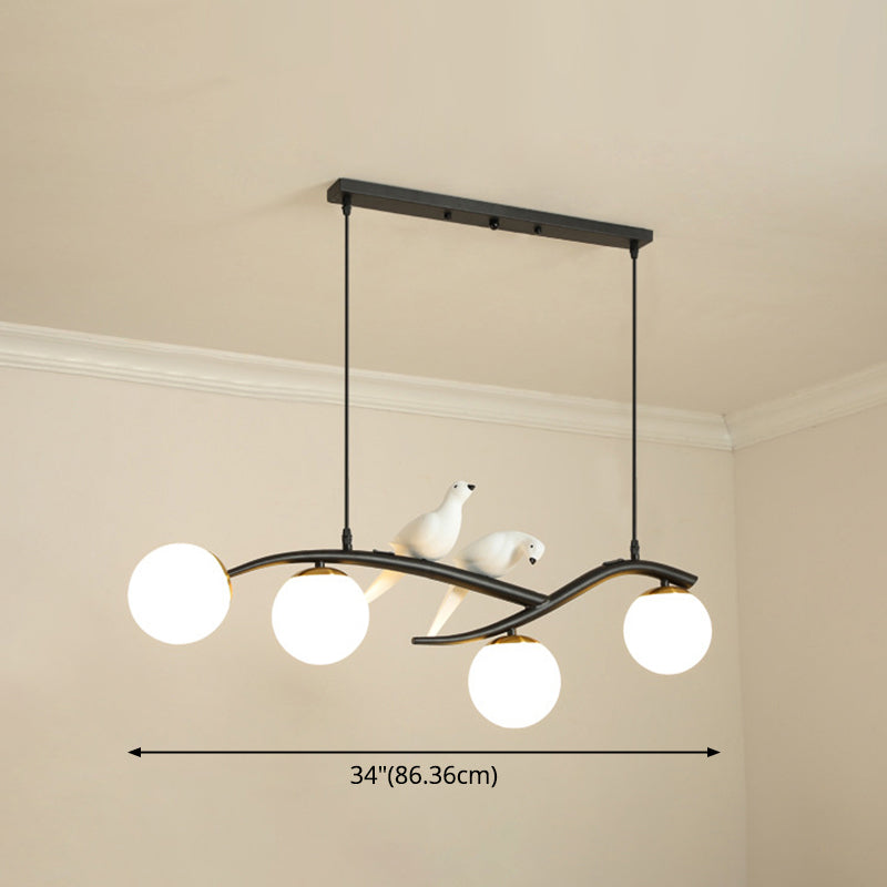 Island Pendant Light Modern Milk Frosted Glass Lampshade Island Pendant for Dining Room Clearhalo 'Ceiling Lights' 'Island Lights' Lighting' 2549187