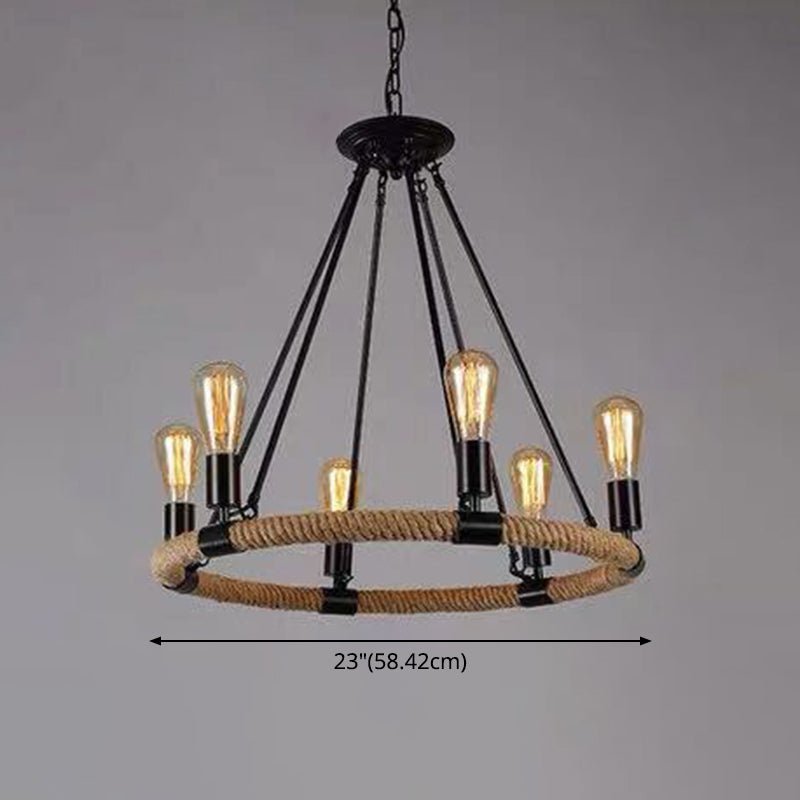 Adjustable Hanging Chain Chandelier Light Industrial Wagon Wheel Metal Ceiling Pendant for Restaurant Clearhalo 'Cast Iron' 'Ceiling Lights' 'Chandeliers' 'Industrial Chandeliers' 'Industrial' 'Metal' 'Middle Century Chandeliers' 'Rustic Chandeliers' 'Tiffany' Lighting' 2552319