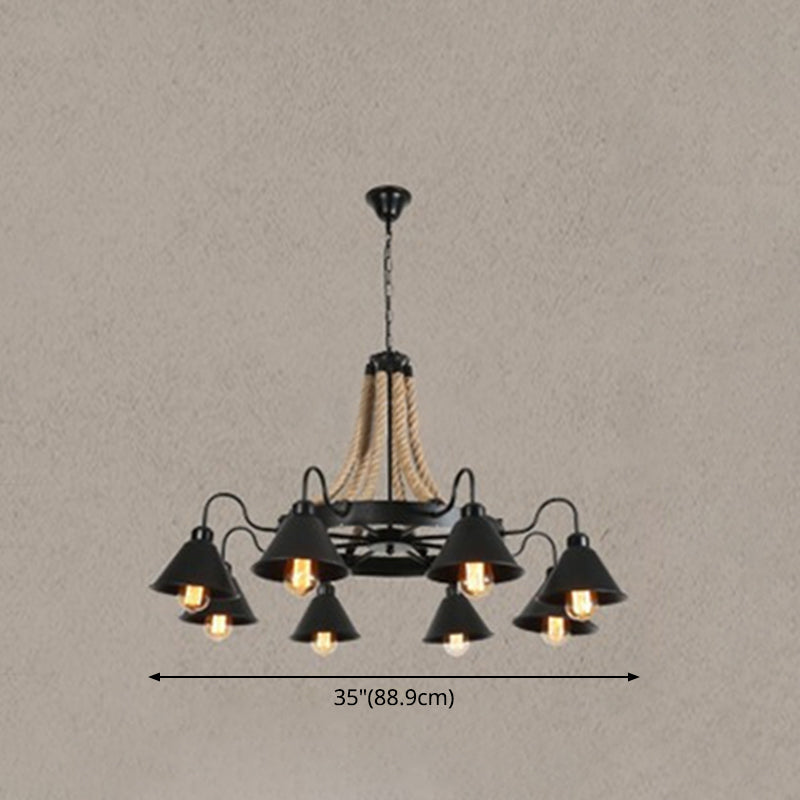 Adjustable Hanging Chain Chandelier Light Industrial Wagon Wheel Metal Ceiling Pendant for Restaurant Clearhalo 'Cast Iron' 'Ceiling Lights' 'Chandeliers' 'Industrial Chandeliers' 'Industrial' 'Metal' 'Middle Century Chandeliers' 'Rustic Chandeliers' 'Tiffany' Lighting' 2552322