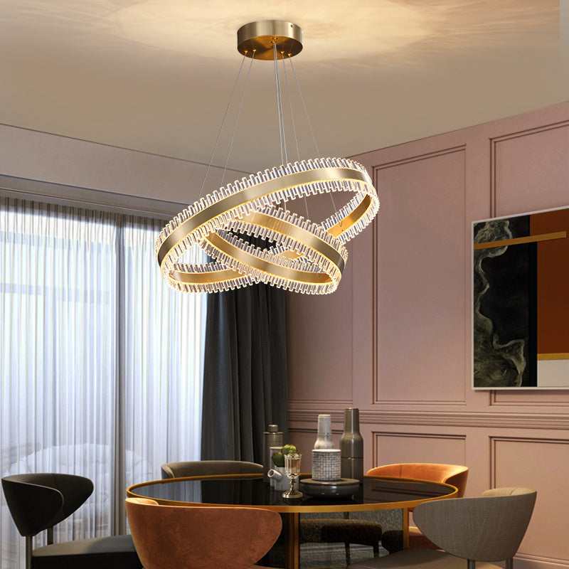 Contemporary Interlace Rings Chandelier Lights Metal Hanging Pendant Light for Living Room Clearhalo 'Ceiling Lights' 'Chandeliers' 'Modern Chandeliers' 'Modern' Lighting' 2552455