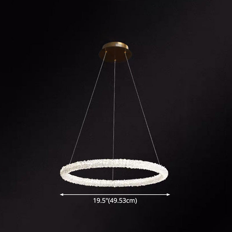 Ultra-modern Circle Chandelier Lamp Crystal Hanging Pendant Lights for Restaurant Clearhalo 'Ceiling Lights' 'Chandeliers' 'Clear' 'Industrial' 'Modern Chandeliers' 'Modern' 'Tiffany' 'Traditional Chandeliers' Lighting' 2552486