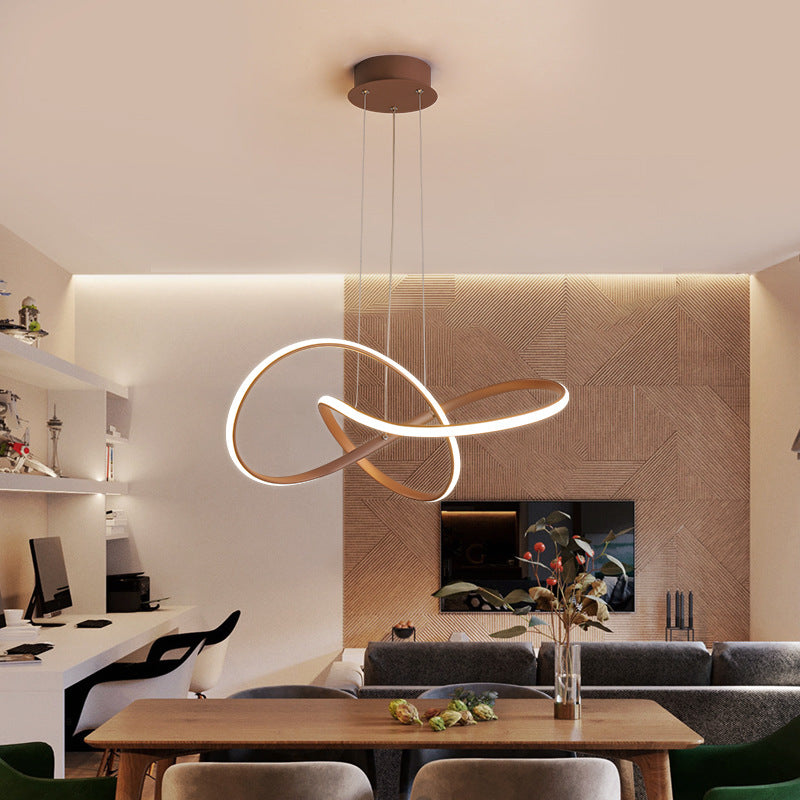 Ultra-modern Twisted Chandelier Lighting Metal Simplicity Hanging Chandelier for Living Room Clearhalo 'Ceiling Lights' 'Chandeliers' 'Modern Chandeliers' 'Modern' Lighting' 2552614