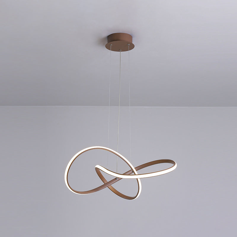 Ultra-modern Twisted Chandelier Lighting Metal Simplicity Hanging Chandelier for Living Room Coffee Warm Clearhalo 'Ceiling Lights' 'Chandeliers' 'Modern Chandeliers' 'Modern' Lighting' 2552616