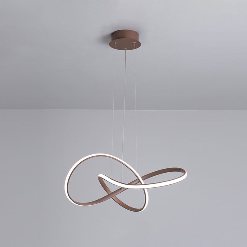 Ultra-modern Twisted Chandelier Lighting Metal Simplicity Hanging Chandelier for Living Room Coffee Third Gear Clearhalo 'Ceiling Lights' 'Chandeliers' 'Modern Chandeliers' 'Modern' Lighting' 2552618