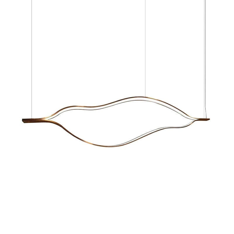 Modern Waving Chandelier Light Fixture Metal Hanging Pendant Lights for Living Room Clearhalo 'Ceiling Lights' 'Chandeliers' 'Modern Chandeliers' 'Modern' Lighting' 2552628