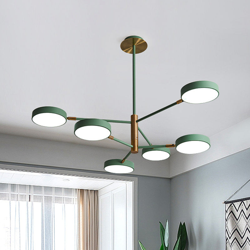 Ultra-modern Rotating Chandelier Light Fixtures Metallic Hanging Ceiling Light for Living Room Clearhalo 'Ceiling Lights' 'Chandeliers' 'Modern Chandeliers' 'Modern' Lighting' 2552682
