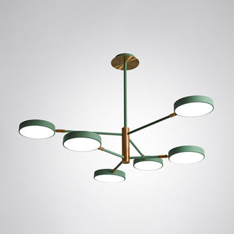 Nordic Style Round Chandelier Light Metallic Hanging Pendant Lights for Living Room Clearhalo 'Ceiling Lights' 'Chandeliers' 'Modern Chandeliers' 'Modern' Lighting' 2552694