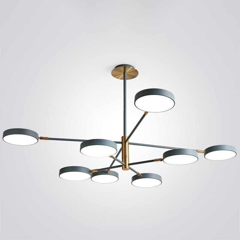 Nordic Style Round Chandelier Light Metallic Hanging Pendant Lights for Living Room Clearhalo 'Ceiling Lights' 'Chandeliers' 'Modern Chandeliers' 'Modern' Lighting' 2552701
