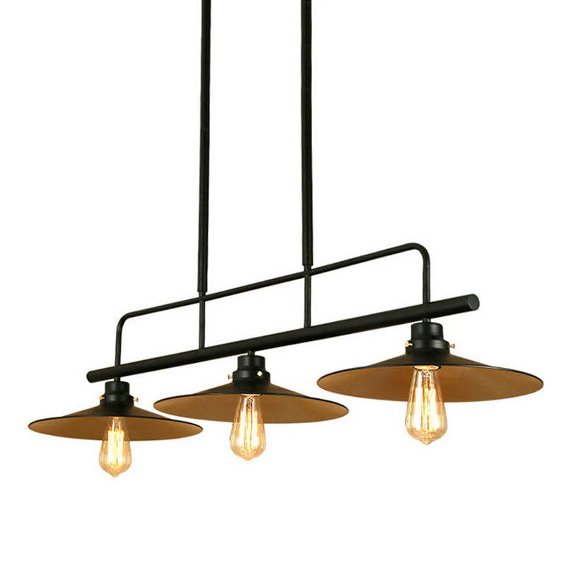 Metal Black Island Lighting Fixture Cone Shape Industrial Style Pendant Chandelier Clearhalo 'Ceiling Lights' 'Island Lights' Lighting' 2552788