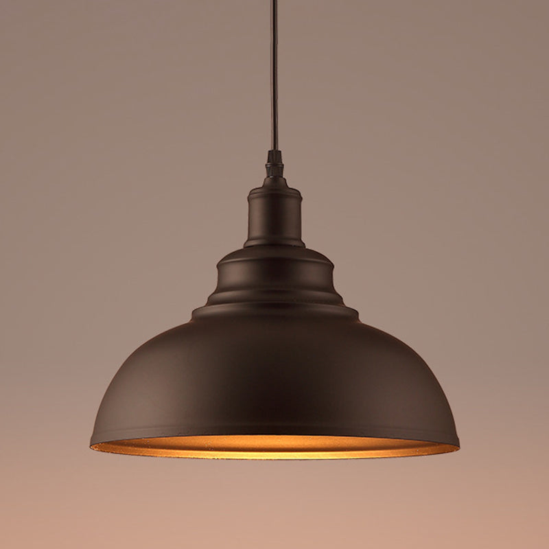 Vintage Bowl Pendant Lighting Fixture Metal Hanging Ceiling Light with Painted Shade Clearhalo 'Art Deco Pendants' 'Black' 'Cast Iron' 'Ceiling Lights' 'Ceramic' 'Crystal' 'Industrial Pendants' 'Industrial' 'Metal' 'Middle Century Pendants' 'Pendant Lights' 'Pendants' 'Rustic Pendants' 'Tiffany' Lighting' 2552931