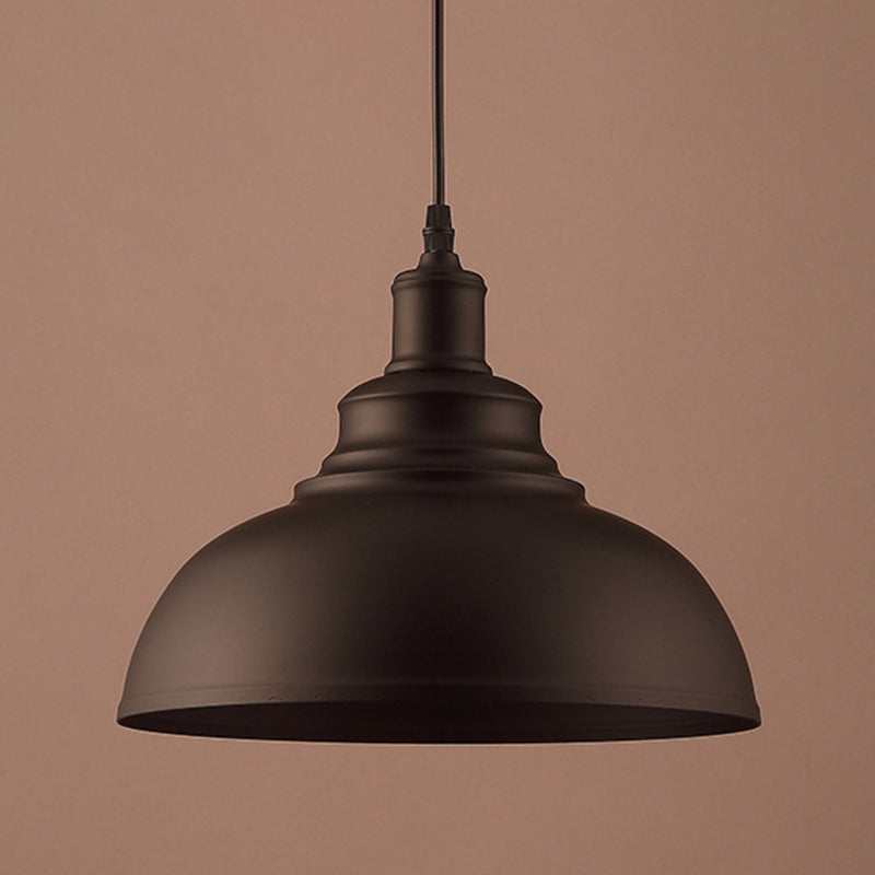 Vintage Bowl Pendant Lighting Fixture Metal Hanging Ceiling Light with Painted Shade Clearhalo 'Art Deco Pendants' 'Black' 'Cast Iron' 'Ceiling Lights' 'Ceramic' 'Crystal' 'Industrial Pendants' 'Industrial' 'Metal' 'Middle Century Pendants' 'Pendant Lights' 'Pendants' 'Rustic Pendants' 'Tiffany' Lighting' 2552933