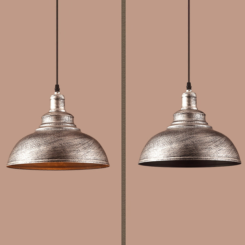 Vintage Bowl Pendant Lighting Fixture Metal Hanging Ceiling Light with Painted Shade Clearhalo 'Art Deco Pendants' 'Black' 'Cast Iron' 'Ceiling Lights' 'Ceramic' 'Crystal' 'Industrial Pendants' 'Industrial' 'Metal' 'Middle Century Pendants' 'Pendant Lights' 'Pendants' 'Rustic Pendants' 'Tiffany' Lighting' 2552934