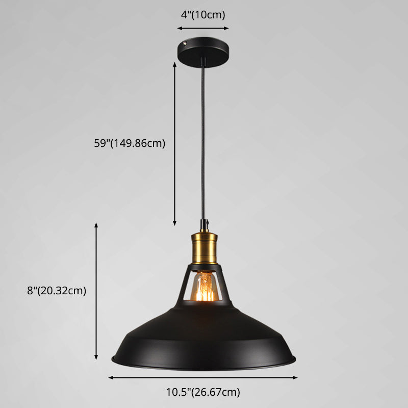 Shaded Restaurant Pendant Lighting Fixture Industrial Style Metal Hanging Light Kit Clearhalo 'Art Deco Pendants' 'Black' 'Cast Iron' 'Ceiling Lights' 'Ceramic' 'Crystal' 'Industrial Pendants' 'Industrial' 'Metal' 'Middle Century Pendants' 'Pendant Lights' 'Pendants' 'Rustic Pendants' 'Tiffany' Lighting' 2552951