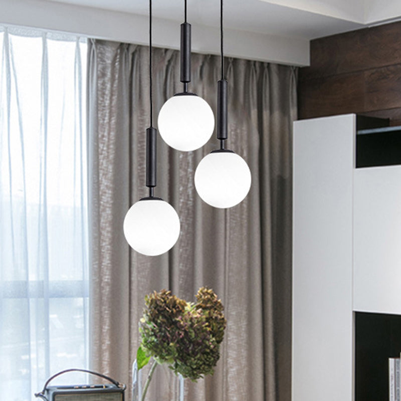 1 Light Pendant Lighting Fixtures Contemporary Spherical Glass Hanging Lights for Lounge Clearhalo 'Ceiling Lights' 'Glass shade' 'Glass' 'Modern Pendants' 'Modern' 'Pendant Lights' 'Pendants' Lighting' 2553023