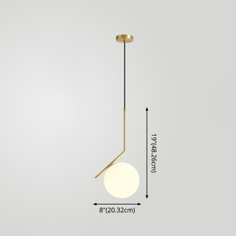 1 Light Pendant Lighting Fixtures Mid Century Modern Spherical Glass Hanging Lights for Bedroom Clearhalo 'Ceiling Lights' 'Glass shade' 'Glass' 'Modern Pendants' 'Modern' 'Pendant Lights' 'Pendants' Lighting' 2553068