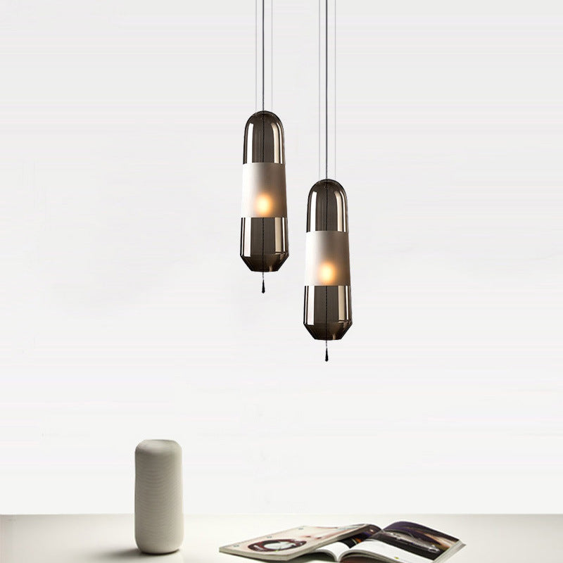 1 Light Pendant Lighting Fixtures Modern Cylindrical Glass Hanging Lights for Bedroom Clearhalo 'Ceiling Lights' 'Glass shade' 'Glass' 'Modern Pendants' 'Modern' 'Pendant Lights' 'Pendants' Lighting' 2553073