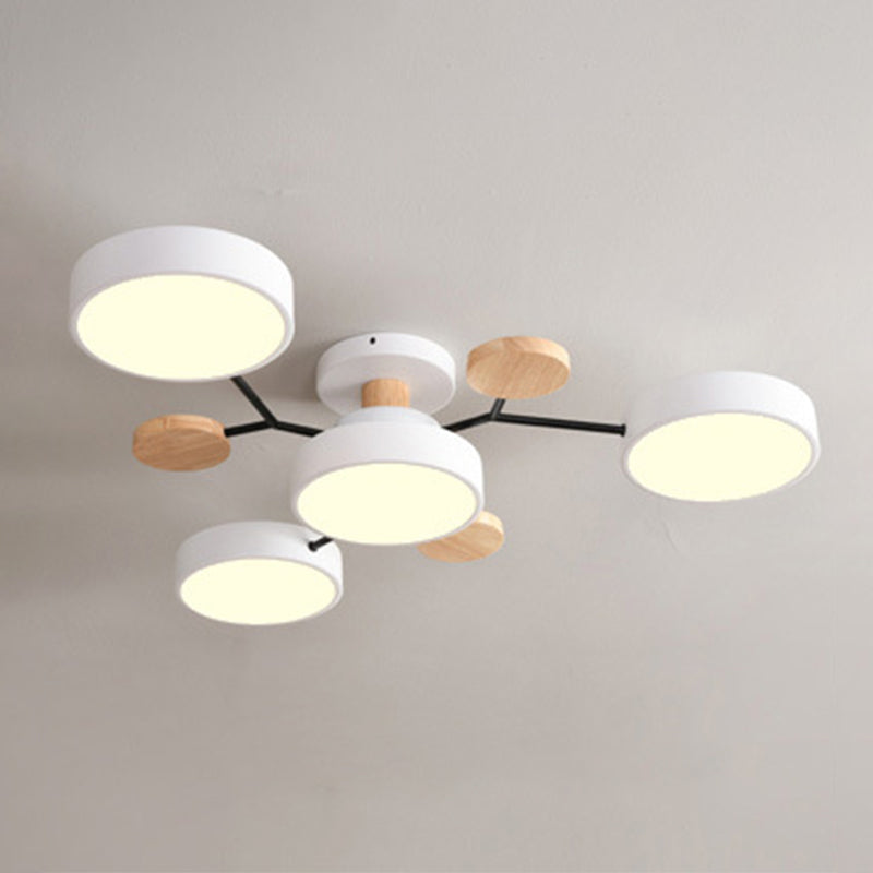 Sputnik Semi Flush Mount Light Macaron LED Acrylic Semi-Flush Mount Ceiling Fixture 4 White Clearhalo 'Ceiling Lights' 'Close To Ceiling Lights' 'Close to ceiling' 'Semi-flushmount' Lighting' 2553245