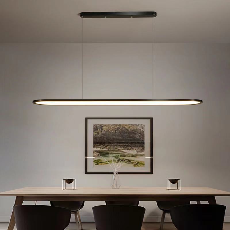 Simple LED Island Lighting Ideas Ultra-thin Oblong Hanging Lamp with Acrylic Shade Clearhalo 'Ceiling Lights' 'Island Lights' Lighting' 2553310