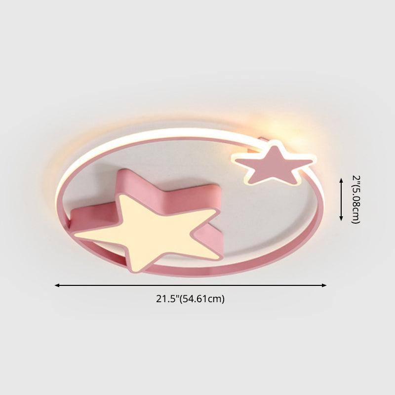 Kids Stars Shape Flush Mounted Ceiling Light Acrylic LED Bedroom Close to Ceiling Lighting Clearhalo 'Ceiling Lights' 'Close To Ceiling Lights' 'Close to ceiling' 'Flush mount' Lighting' 2554312