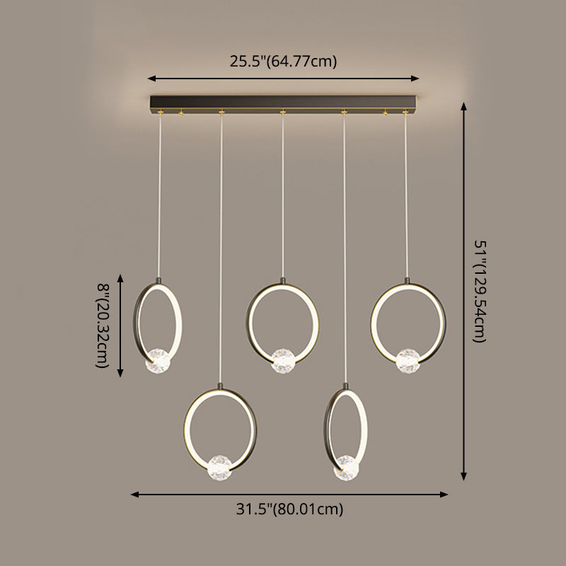 Ring-Shaped Hanging Pendant Light Modern Metal LED Indoor Suspended Lighting Fixture Clearhalo 'Ceiling Lights' 'Modern Pendants' 'Modern' 'Pendant Lights' 'Pendants' Lighting' 2554357
