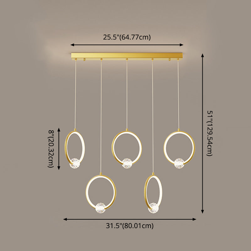 Ring-Shaped Hanging Pendant Light Modern Metal LED Indoor Suspended Lighting Fixture Clearhalo 'Ceiling Lights' 'Modern Pendants' 'Modern' 'Pendant Lights' 'Pendants' Lighting' 2554358